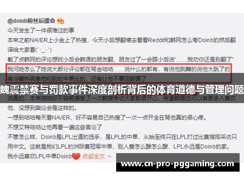 魏震禁赛与罚款事件深度剖析背后的体育道德与管理问题